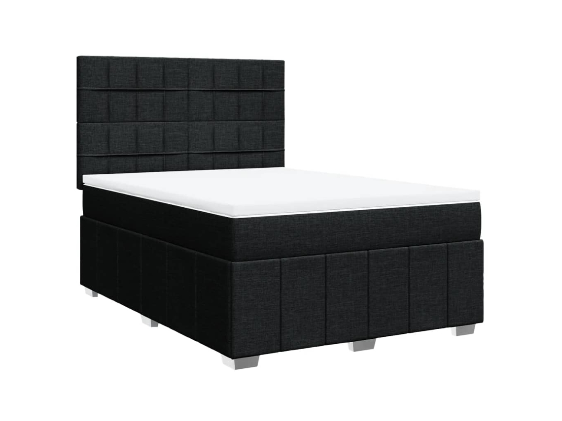 Cama com Molas/colchão 160x200 Cm Tecido Preto MAISON EXCLUSIVE