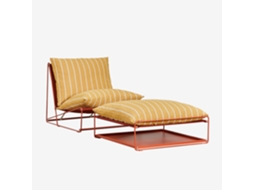 Conjunto Jardim Amaro Com Poltrona Conversível E Pufe Poliéster Amarelo Mel Vermelho Argila Sklum