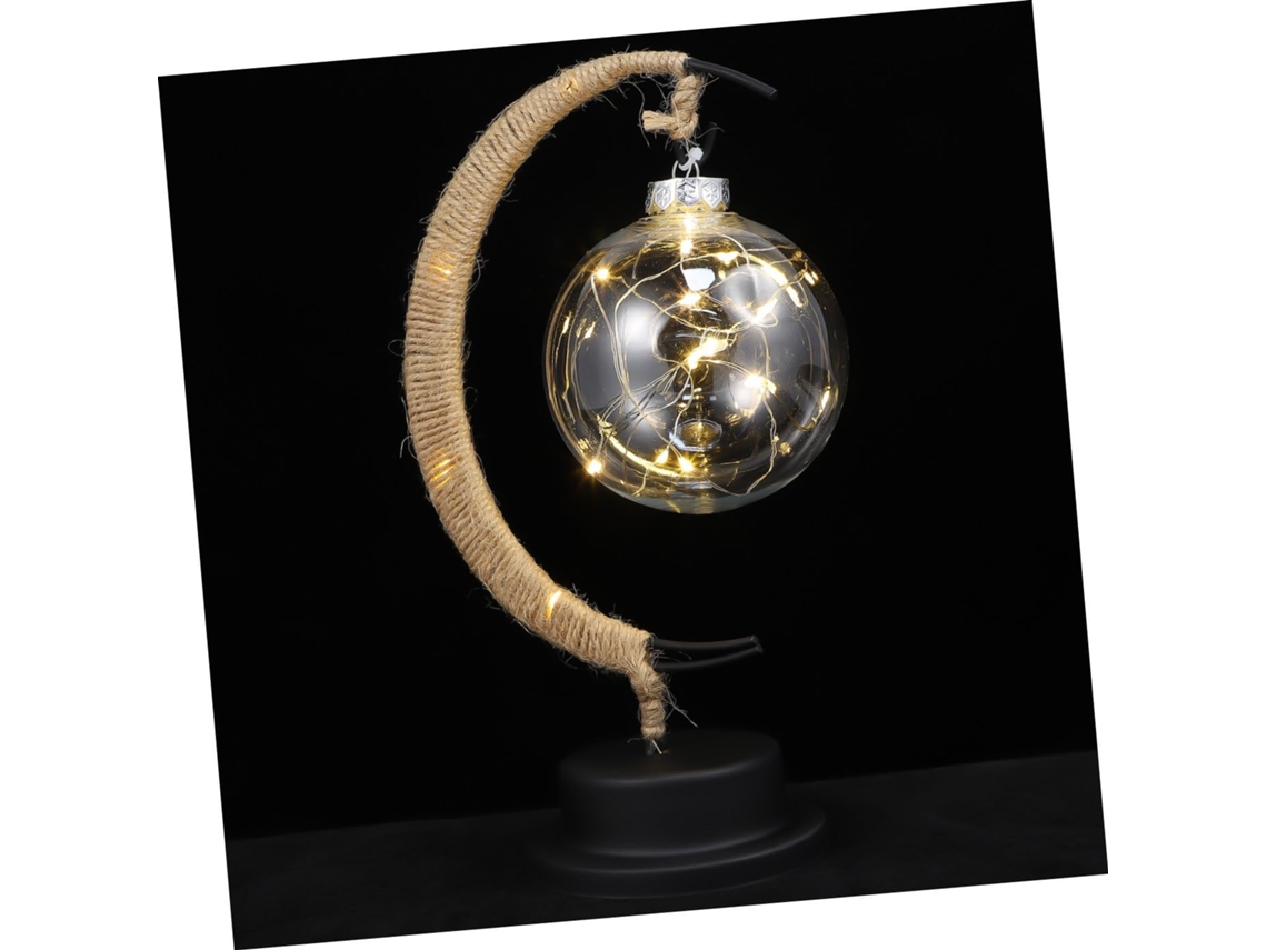 Abajur Decorativo Em Formato De Lua Com Led Integrado Para Quarto Ou Escritório.