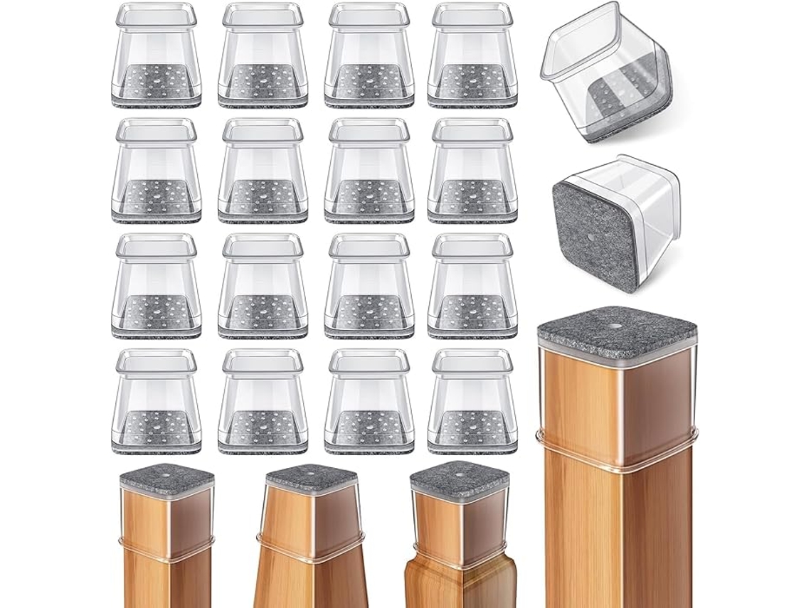Tampas Silicone Cadeira Quadrada com Feltro 24 Pcs ZYBLSSBB