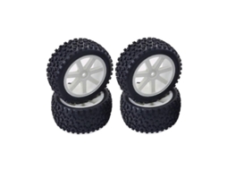 2026 4 Pneus Largos de Lona para Carro Rc 1/12 1/14 144001 144010 124019 124018 124017 12428 Diâmetro Externo 87mm