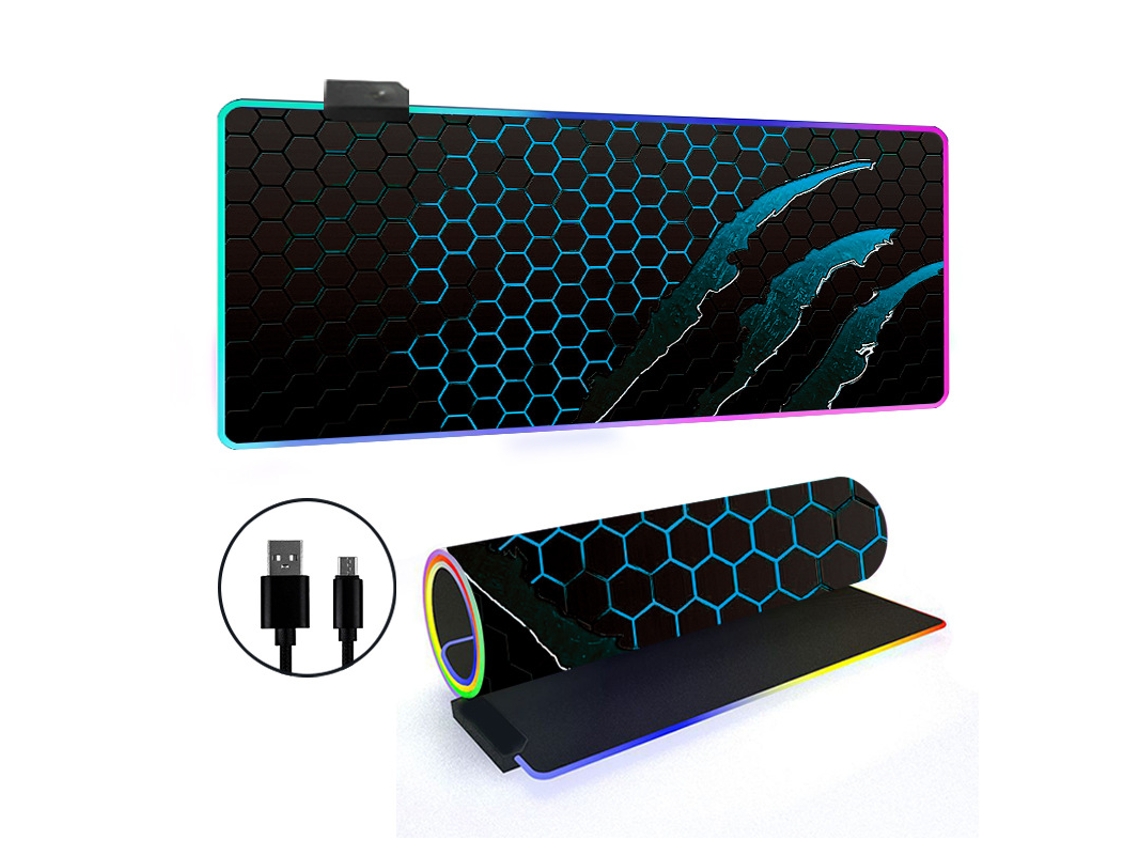 Mousepad Com 14 Modos De Iluminação Rgb E Base Antiderrapante Brilvibera (estilo 30, 4008004mm)