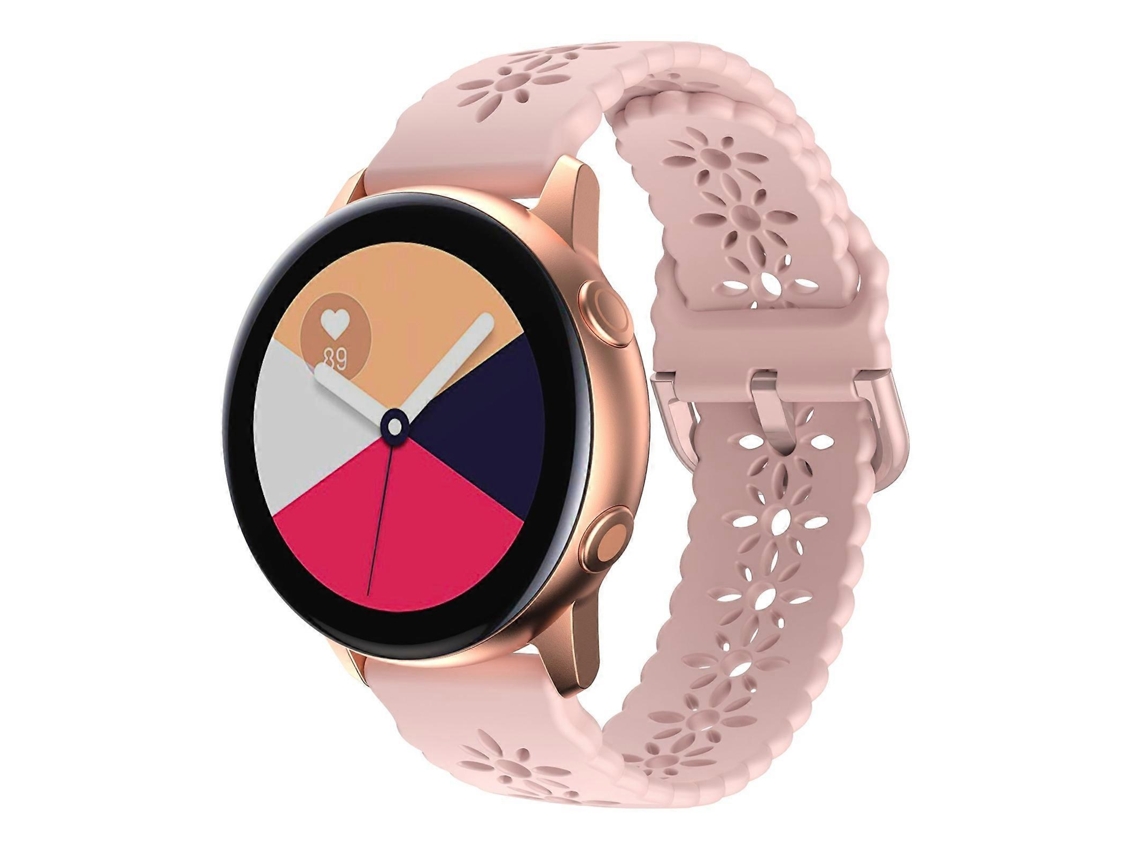 Pulseira De Silicone Vazada Com Estampa De Flor De Ameixa Para Samsung Galaxy Watch4 Classic 42/46mm