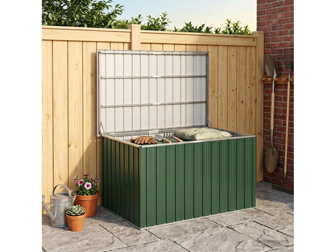 Vidaxl Caixa De Arrumação Para Jardim 149x99x93 Cm Verde