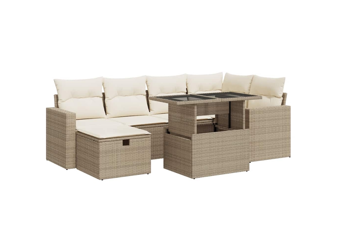 Garden Sofa Set, Garden Sofa Sets Vidaxl Bege Rattan / Vime (n/a)