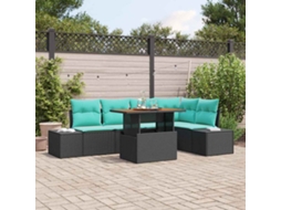 Vidaxl Conjunto De Sofá De Jardim 6 Unid. Preto Rattan Sintético