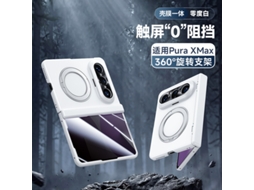 Capa Para Celular Huawei Pura X Max Edição De Colecionador Branca Anti-espionagem Com Suporte Giratório, Dobradiça Magnética