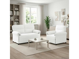 Vidaxl Conjunto De Sofás 2 Unid. Branco Tecido