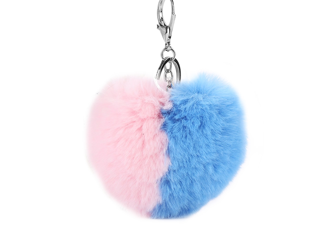 Chaveiro Bicolor Com Pom Pom