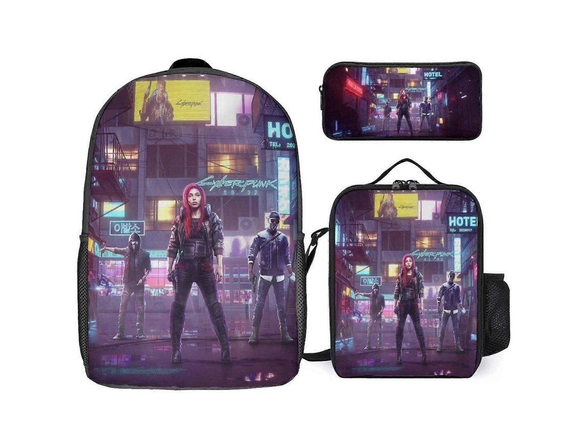 Mochila De Estudante Cyberpunk Heroes T208. Inclui Mochila, Lancheira E Estojo. Resistente. J208 Olysi Shop