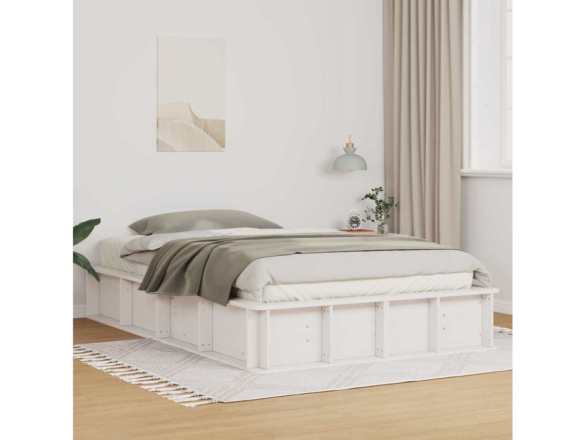 Vidaxl Estrutura da Cama Branco 140 X 190 Cm