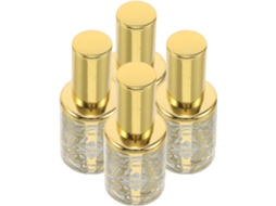 Conjunto de 4 frascos de perfume spray reutilizáveis em vidro dourado de 12ml, mini