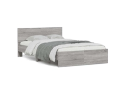 Vidaxl Estrutura Cama C/ Cabeceira/luzes Led 120x200cm Cinzento Sonoma