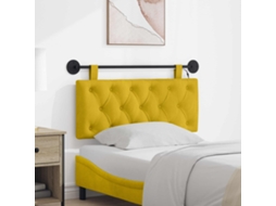 Vidaxl Cabeceira Suspensa Com Luz Led Amarelo Veludo