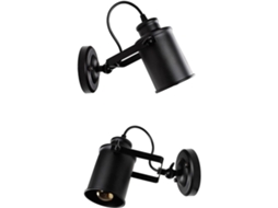 Luminária de Parede Retrô Industrial com Foco de Led em Ferro, Ajustável, Estilo Vintage, Ideal para Quarto e Sala de Estar. SFUSHOS