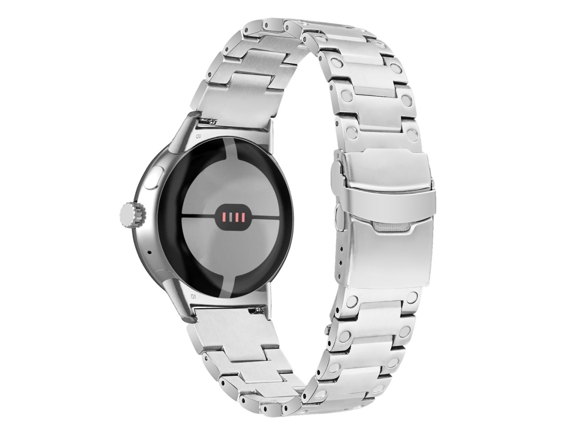 Bracelete de Aço Inoxidável Três Contas para Google Pixel Watch Dinheiro