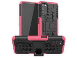 Capa Protetora Tpupc À Prova De Choque Com Textura De Pneu Com Suporte Para Oppo A52 / A72 / A92