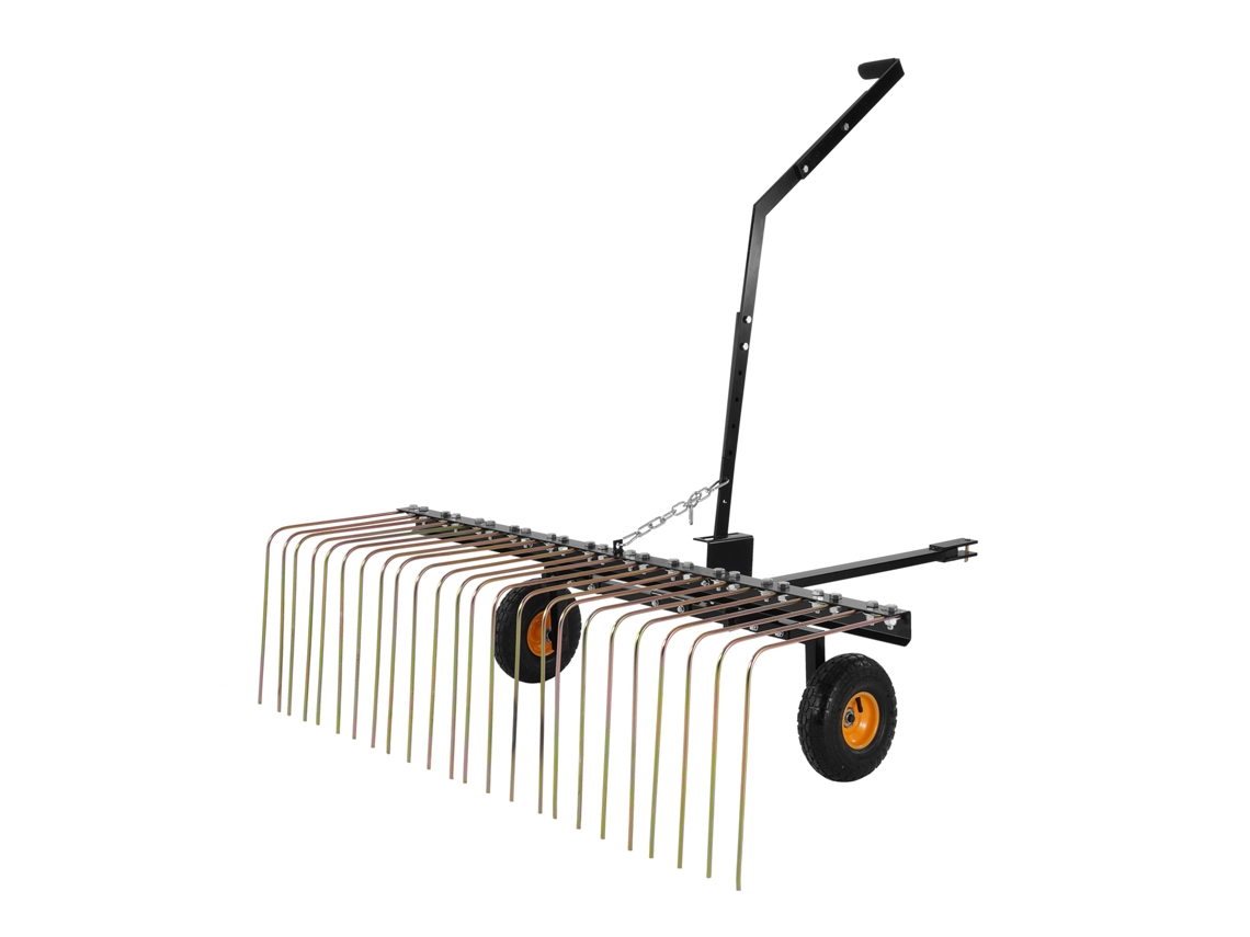 Escarificador Rebocável De 60 Polegadas Succebuy, Ancinho Para Grama Compatível Com Veículos Todo Terreno/cortador De Grama, 24 Dentes De Aço