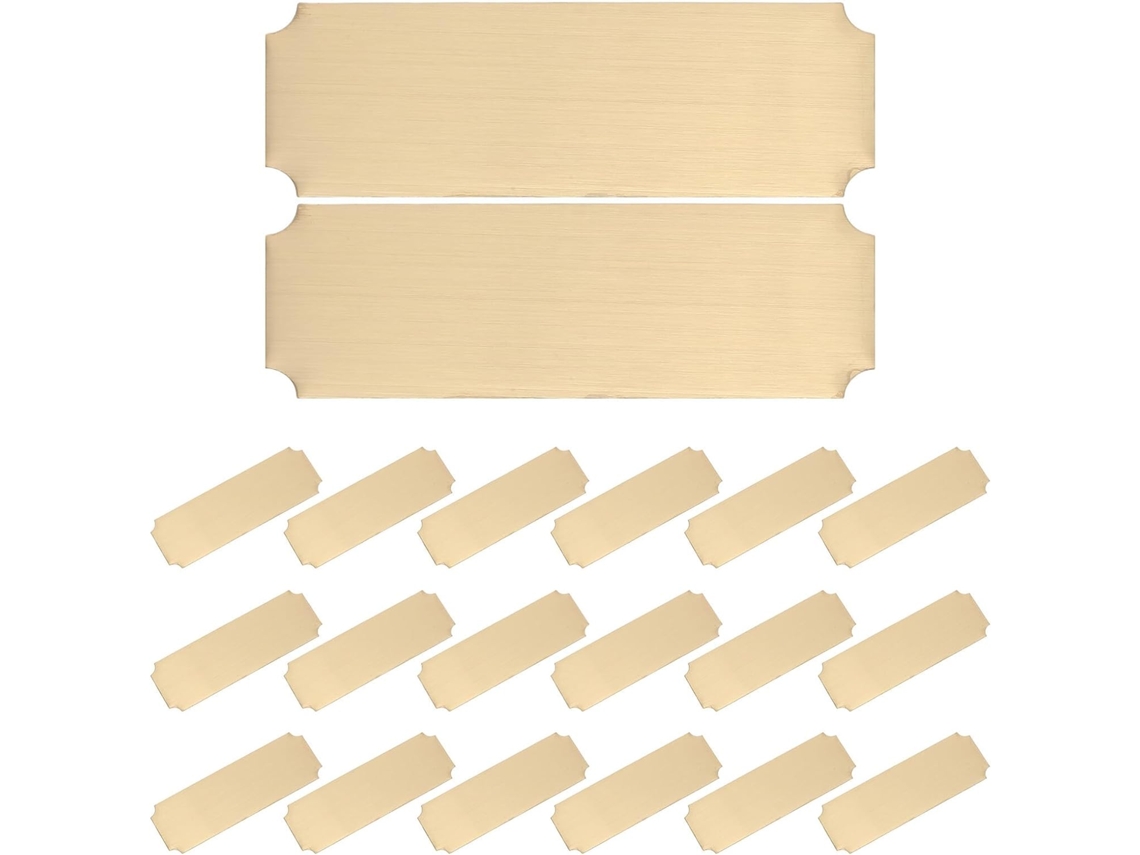 Placas Gravadas Em Aço Inoxidável Tehaux Para Decoração Escolar, Autoadesivas, 20 Peças, Design Retangular Para