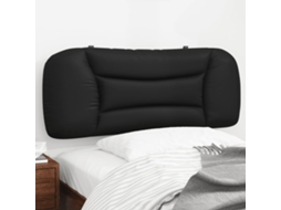 Vidaxl Almofadão De Cabeceira Hvar 100 Cm Couro Artificial Preto
