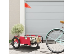 Vidaxl Reboque De Bicicleta Tecido Oxford/ferro Vermelho
