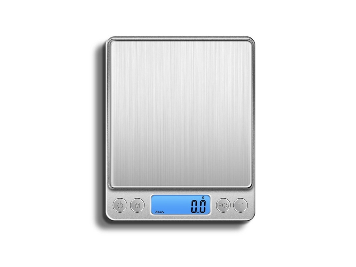 Balança de Cozinha de 3 Kg/0,1 G, Digital Eletrônica em Aço Inoxidável com Visor Lcd e Função Tara, Automática de Precisão AQUAFORGE