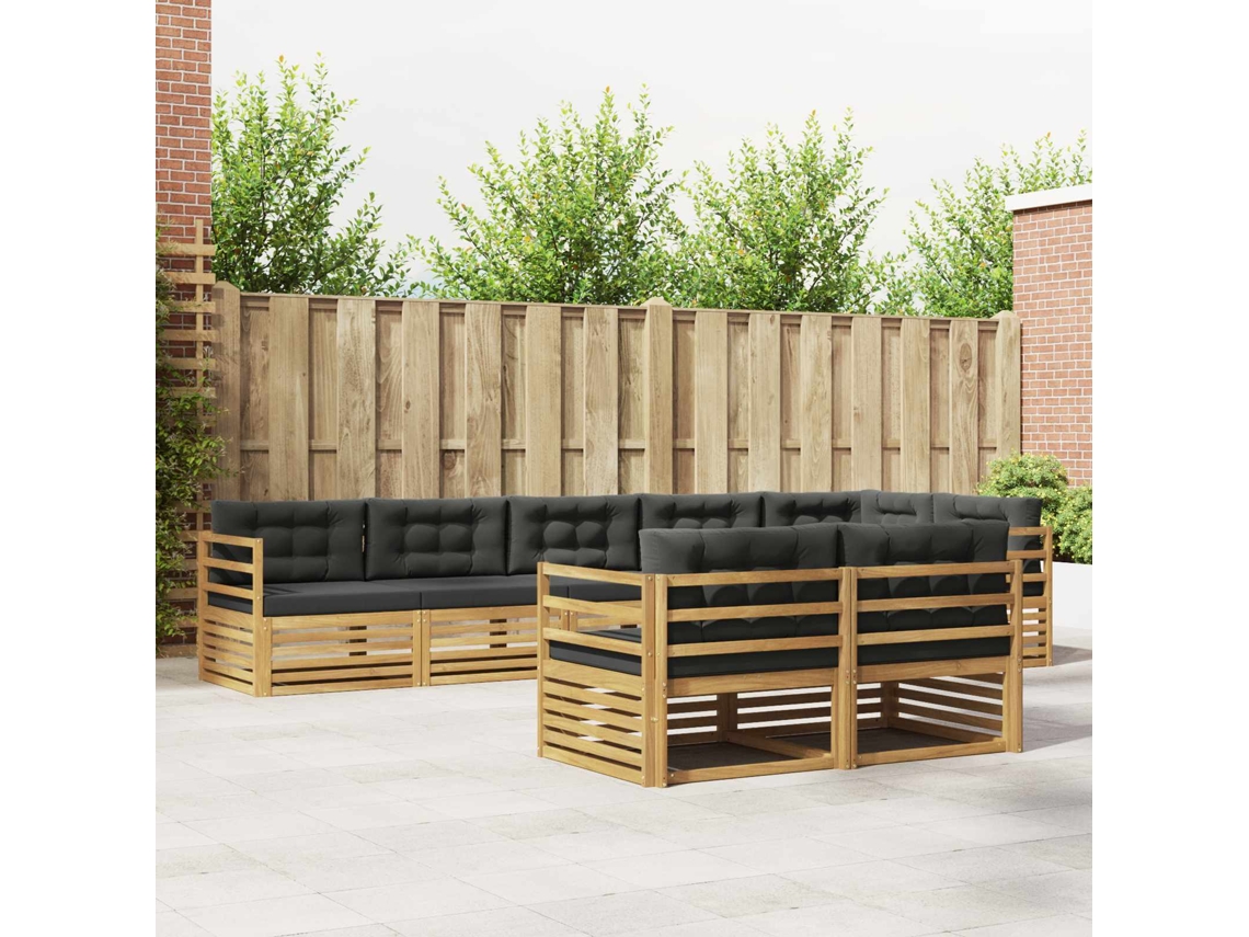 Vidaxl Conjunto De Sofás Para Exterior 8 Unid. Branco E Antracite