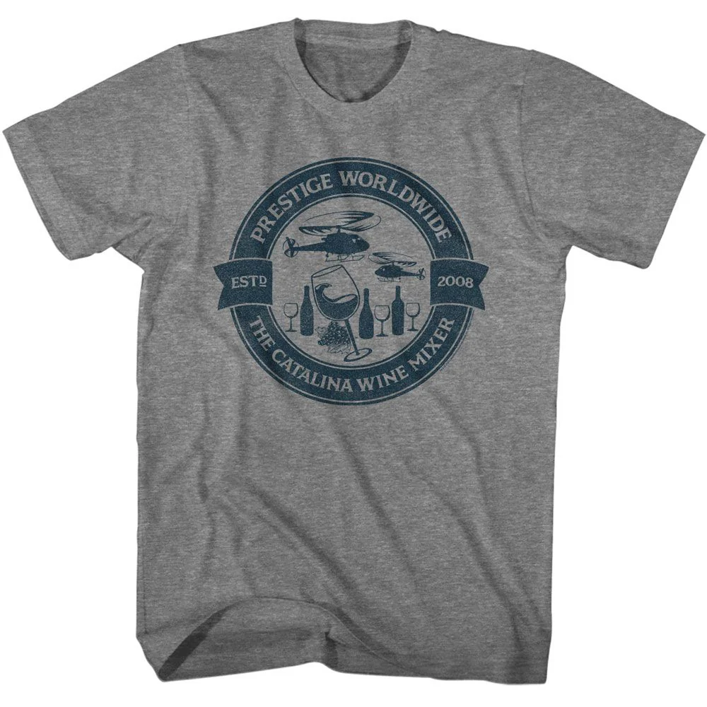 Unisex Adult T-shirt Rockinstone Step Brothers Movie Catalina Wine Mixer Circle Solid Graphite Sizexl