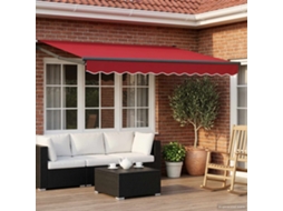 Vidaxl Toldo Retrátil Elétrico Vermelho 3 X 2,5 M