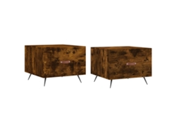 Conjunto de Mesa Centro 2 Pcs Madeira Processada Cor Fumado MAISON EXCLUSIVE (50x50x40 cm)