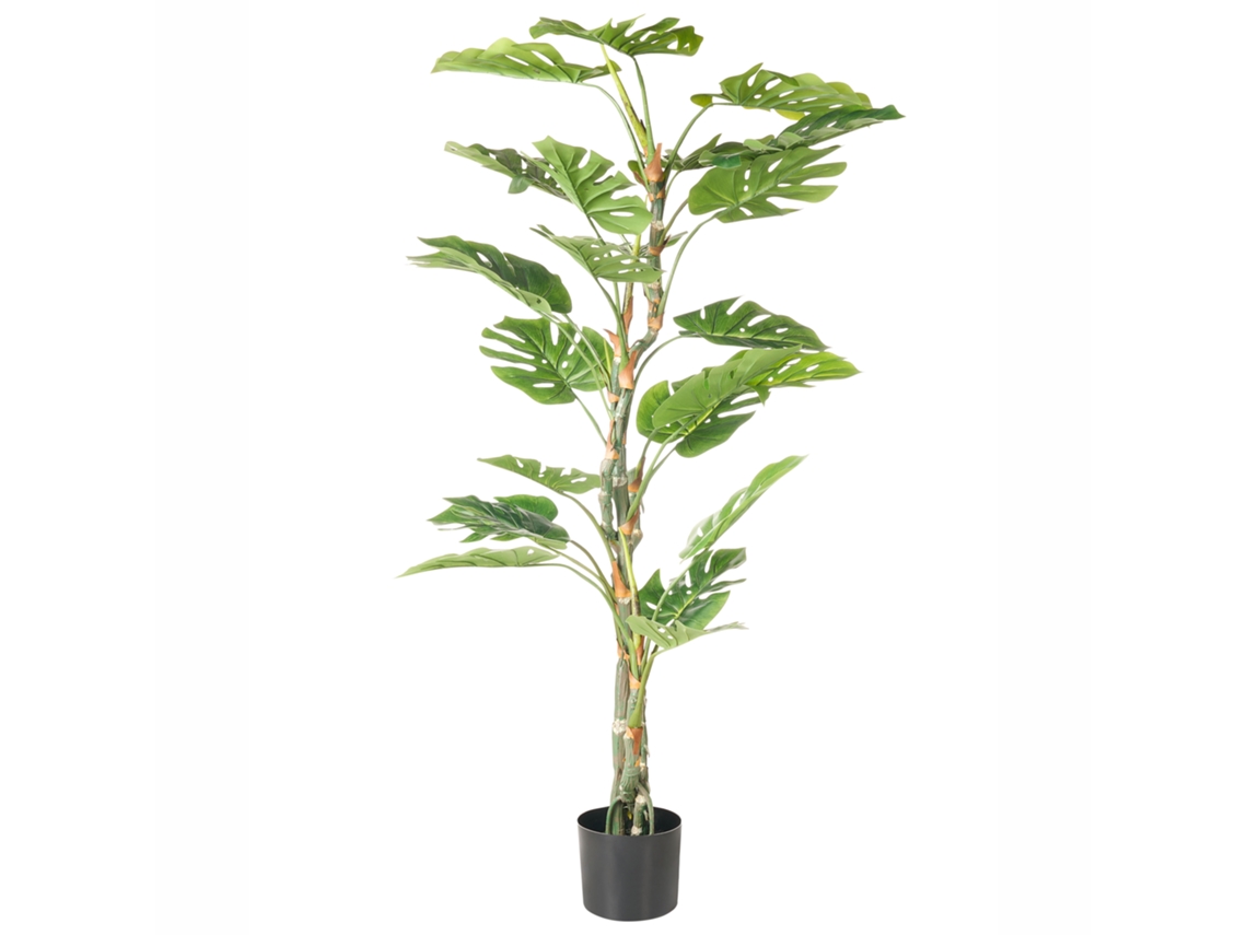 Planta Artificial Beliani Monstera De Material Sintético Verde 90x90x155