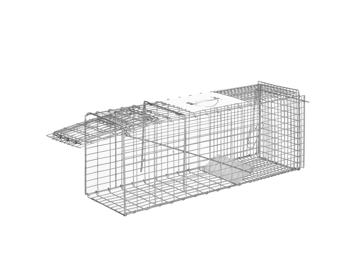 Gaiola Dobrável Armadilha Pequenos Animais, Ratos E Ratos - 2 Maçanetas De Porta: 81 X 26 X 34,5 Cm Cinza Aço