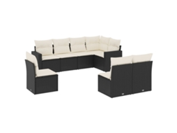 Garden Sofa Set, Garden Sofa Sets Vidaxl Preto Rattan / Vime (n/a)