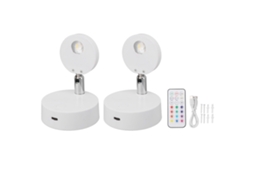 Rebe-foco Led Recargable Rgb Para Quadros E Armários 13 Cores Luz De Exibição Rotatória Interior