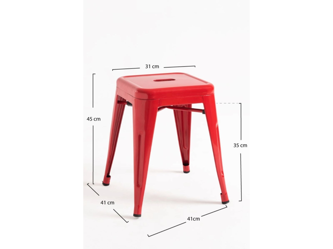 Pack 2 Bancos Torix Pequenos 45 Cm - Vermelho