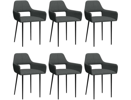 VIDAXL - Conjunto 6 Cadeiras de Jantar  3057546 (Cinzento - Tecido - 54 x 54 x 79 cm) Conjunto 6 Cadeiras de Jantar  3057546 (Cinzento - Tecido - 54 x 54 x 79 cm)