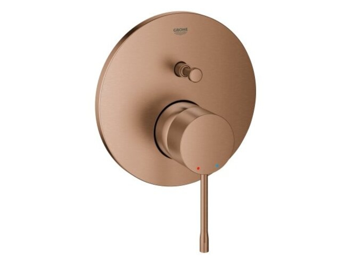 Batedeira Grohe Essence De Uma Mo Com Roscea Redonda, Com Desviador Automtico De Banheira/chuveiro, 24058dl1, Cor Pr Do Sol Quente Escovado