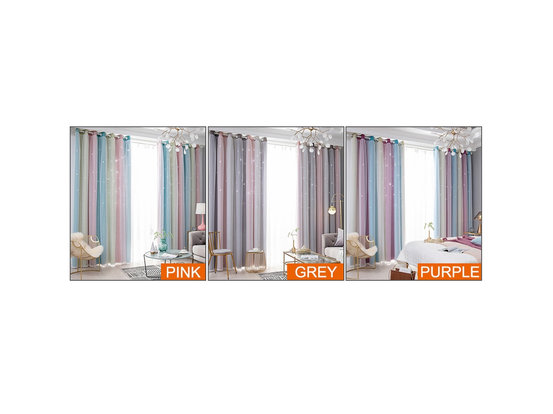Cortina Blackout Estrela Dupla Camada Quarto Infantil