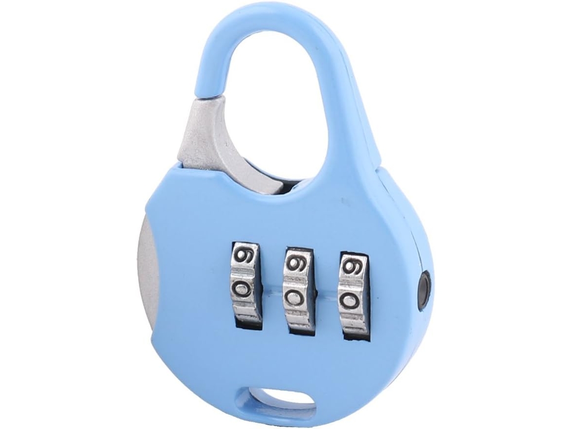 Cadeado de Metal Portátil em Formato Bolsa com Senha 3 Dígitos, Azul CHABERLU