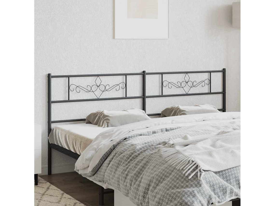Vidaxl Cabeceira De Substituição 193 Cm Metal Preto