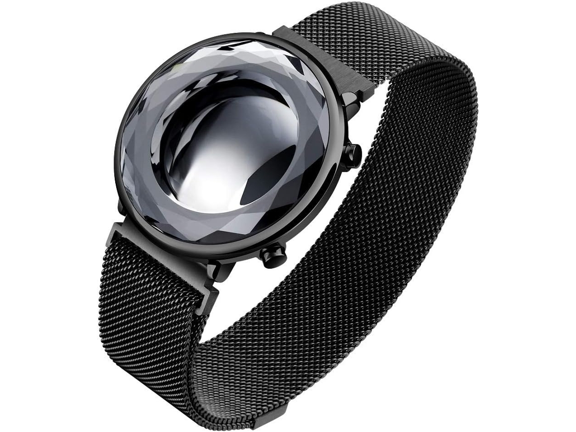 Lurelia Relógio Digital Feminino, Visor Digital, Led, Aço Inoxidável, Couro, Azul