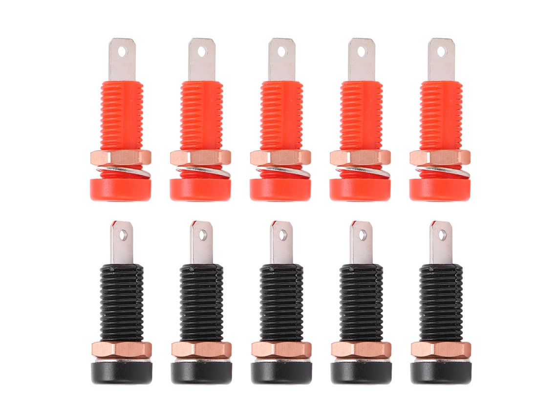 YURU 10pcs Plugues Banana Fêmea Latão 4mm 30v 60v 24a Tomada Conector para Equipamentos Eletrônicos