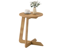 Mesa Auxiliar Painel Multicamadas Cor Madeira Natural 39x39x50.5 cm Homcom