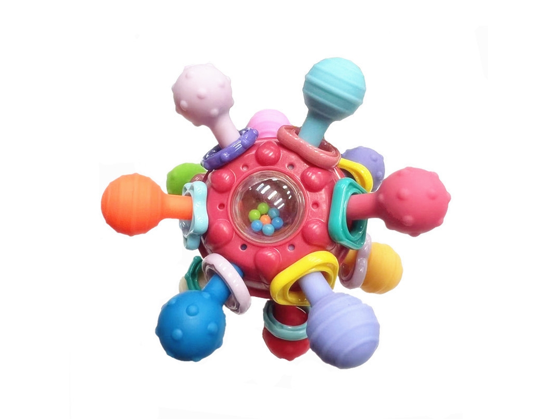 Brinquedo Mordedor Bebé Sensorial CHRUI 3 18 Meses Alivio Gengivas Bola Agarrar (vermelho)