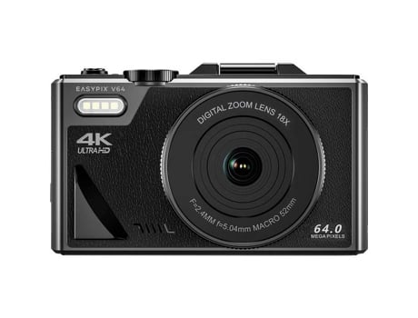 V64 Flip Câmera Digital 13 Mill. Pixels Preto Bateria Integrada, Wifi, Vídeo 4k, Vídeo Full Hd Easypix