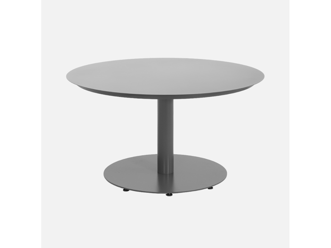 Mesa de jardim redonda de alumínio, 6 lugares, antracite.