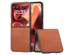 Capa Para Celular Motorola Razr 60 Ultra Em Pu Com Textura De Couro Bovino