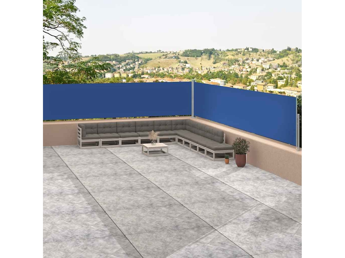 Vidaxl Toldo Lateral Retrátil 117x1200 Cm Azul