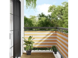 Vidaxl Tela De Varanda 75x800 Cm Amarelo E Branco Riscas