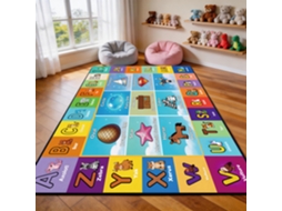 Tapete de salto Chrui - Antiderrapante com alfabeto ABC e animais para aprendizagem - 80*120cm - Letras 05